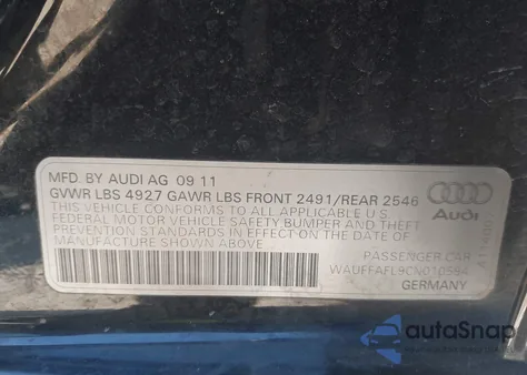 2012 Audi A4 2.0T Premium z USA, uszkodzony, nr VIN WAUFFAFL9CN010594